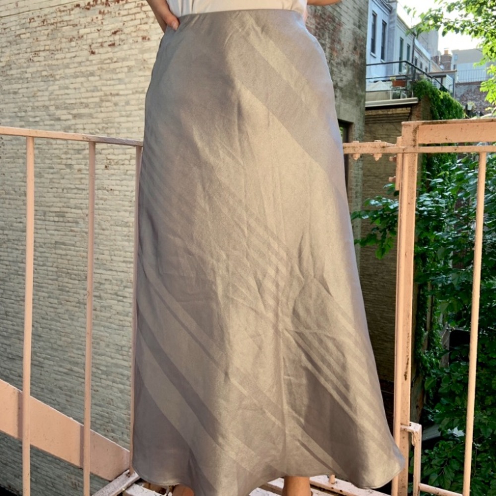 Current Air Metallic Stripe A-Line Skirt